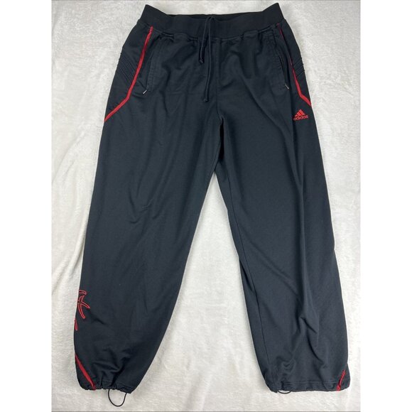 Adidas Tracy McGrady All Star Basketball Pants Men’s Size Large Black Red Stitch - Picture 1 of 12